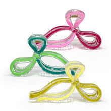 Load image into Gallery viewer, Two Tone Ribbon Bow Hair Claw Clip
