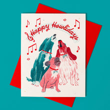 Load image into Gallery viewer, Happy Howlidays Dogs - Risograph Christmas Card
