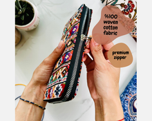 Load image into Gallery viewer, Floral Handmade Wallet, Boho Wallet for Women, Zipper Wallet
