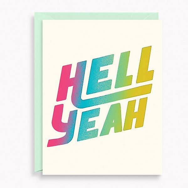 Hell Yeah Typography Greeting Card