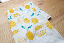 Load image into Gallery viewer, The High Fiber - *NEW Lemon Tea Towel, Handprinted in USA, Natural Cotton
