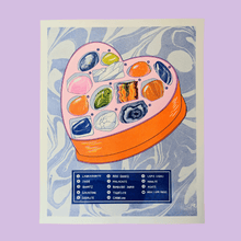 Load image into Gallery viewer, Man I Love Rocks and Gemstones |  11"x14" Risograph Print | Christina Hu
