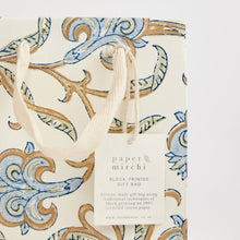 Load image into Gallery viewer, Hand Block Printed Gift Bags (Small) - Blue Stone
