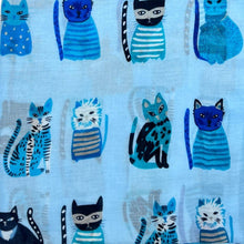 Load image into Gallery viewer, Cats wearing hats print scarf
