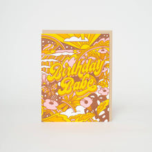 Load image into Gallery viewer, Egg Press Manufacturing - Birthday Babe Psychedelic Letterpress Greeting Card by Hello!Lucky: Paper tab
