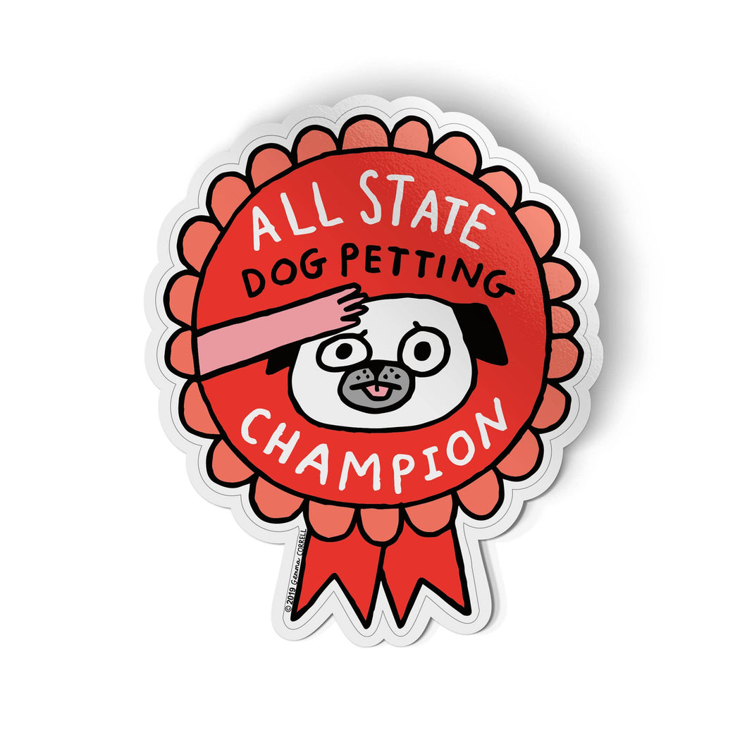 Badge Bomb - All State Dog Petting Champion Sticker