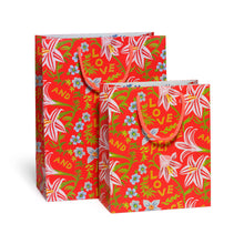 Load image into Gallery viewer, Red Cap Cards - Peace and Love Amaryllis gift bags: Medium
