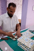 Load image into Gallery viewer, Hand Block Printed Gift Bags (Small) - Blue Stone
