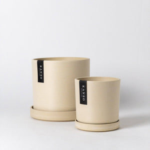 7" & 4" Signature Planters & Saucer | Earth Tones: Tatami Sand / 7" Only