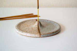 Ceramic Incense Holder - Color Block: Beige