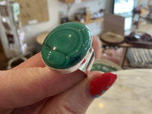 Load image into Gallery viewer, Sterling Silver Ring - Malachite size 9

