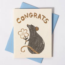 Load image into Gallery viewer, Congrats Rat - Risograph Card
