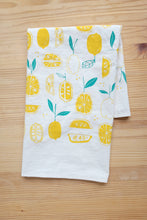 Load image into Gallery viewer, The High Fiber - *NEW Lemon Tea Towel, Handprinted in USA, Natural Cotton
