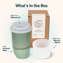 Load image into Gallery viewer, Nova Ceramics Travel Mugs - Emerald 16oz Ceramic Travel Mug – Forest-Inspired &amp; Reusable
