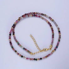 Load image into Gallery viewer, Dainty Beaded Necklace Tourmaline, Ruby
