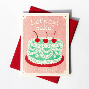 Let's Eat Cake - Risograph Birthday Card