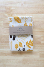 Load image into Gallery viewer, The High Fiber - *NEW* Autumn Leaves and Acorns Kitchen Towel, Handprinted 
