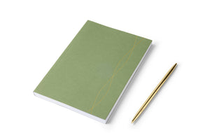 A5 Lined Notebooks in Mid-Green, Ruled Notepads, Stationery