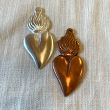 Load image into Gallery viewer, Tesoros Trading Company - Silver Plate Heart Milagro, Exvoto
