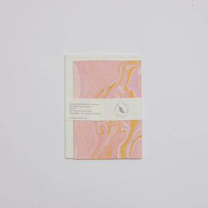 Hand Marbled Greeting Card - Free Spirit Marshmallow