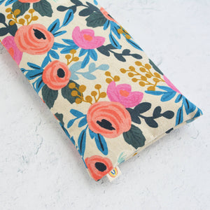 Minor Thread - Oversized Weighted Eye Pillow in Rosa Pink Floral Canvas: Lavender