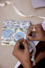 Load image into Gallery viewer, Hand Block Printed Gift Bags (Small) - Blue Stone
