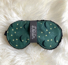Load image into Gallery viewer, Little Man - MIDNIGHT COLLECTION /  Sweet Dream Sleep Mask / Green Moon and Star
