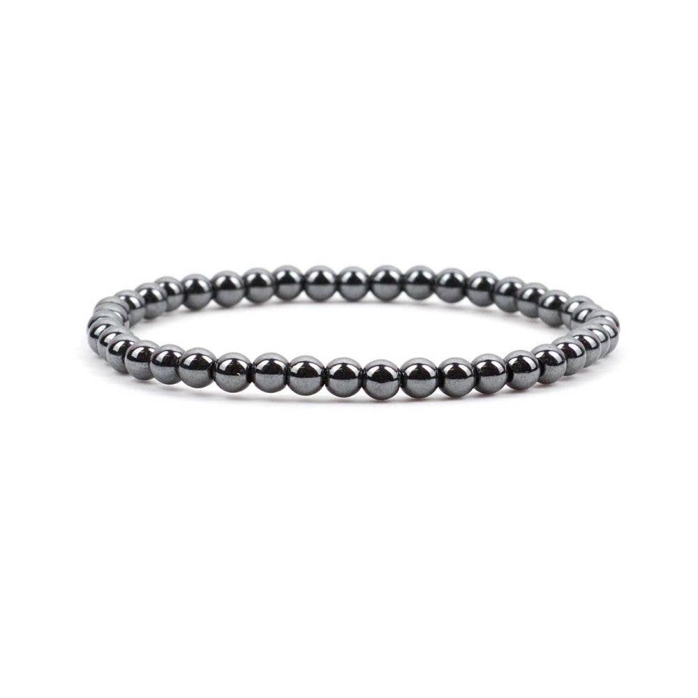 Earths Elements Wholesale - Crystal Bracelet - 4mm Hematite, pack of 5