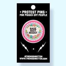 Load image into Gallery viewer, RAGE RIOT RESIST - Button 1.25"

