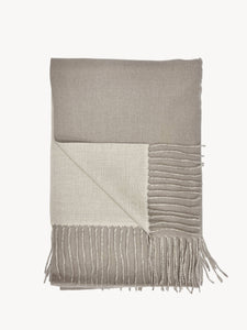 Reversible two tone coloured plain cashmere blend scarf: Black