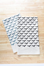 Load image into Gallery viewer, The High Fiber - Bird Kitchen Towel, Handprinted Bird Tea Towel: Black on Natural
