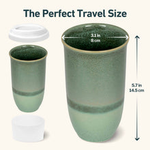 Load image into Gallery viewer, Nova Ceramics Travel Mugs - Emerald 16oz Ceramic Travel Mug – Forest-Inspired &amp; Reusable
