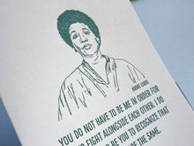Load image into Gallery viewer, Blackbird Letterpress - Audre Lorde letterpress card
