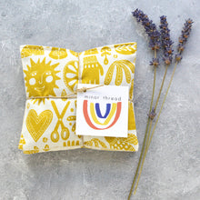 Load image into Gallery viewer, Lavender Sachet Bundle in Kindred Fable Gold Cotton

