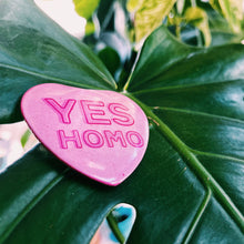 Load image into Gallery viewer, TheThirdArrow - Yes Homo Heart Shaped 2.25” Button

