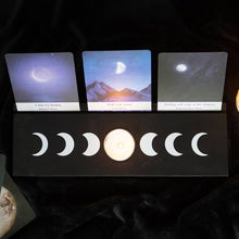 Load image into Gallery viewer, Black Moon Phase Tarot Card Stand Tealight Holder
