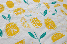 Load image into Gallery viewer, The High Fiber - *NEW Lemon Tea Towel, Handprinted in USA, Natural Cotton
