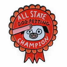 Load image into Gallery viewer, Dog Petting Champion Enamel Pin
