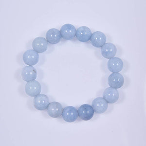 Blue Aquamarine Stone Beaded Stretch Bracelet B3434: 6MM