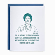 Load image into Gallery viewer, Blackbird Letterpress - Audre Lorde letterpress card
