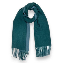 Load image into Gallery viewer, Reversible two tone coloured plain cashmere blend scarf: Black
