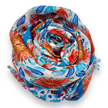 Load image into Gallery viewer, Mosaic flower print scarf
