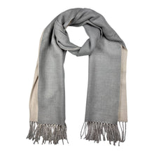 Load image into Gallery viewer, Reversible two tone coloured plain cashmere blend scarf: Black
