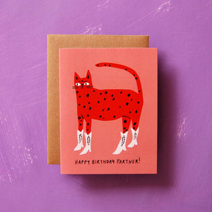 Cowboy Kitty - Birthday Greeting Card