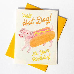 Hot Dog - Risograph Birthday Card