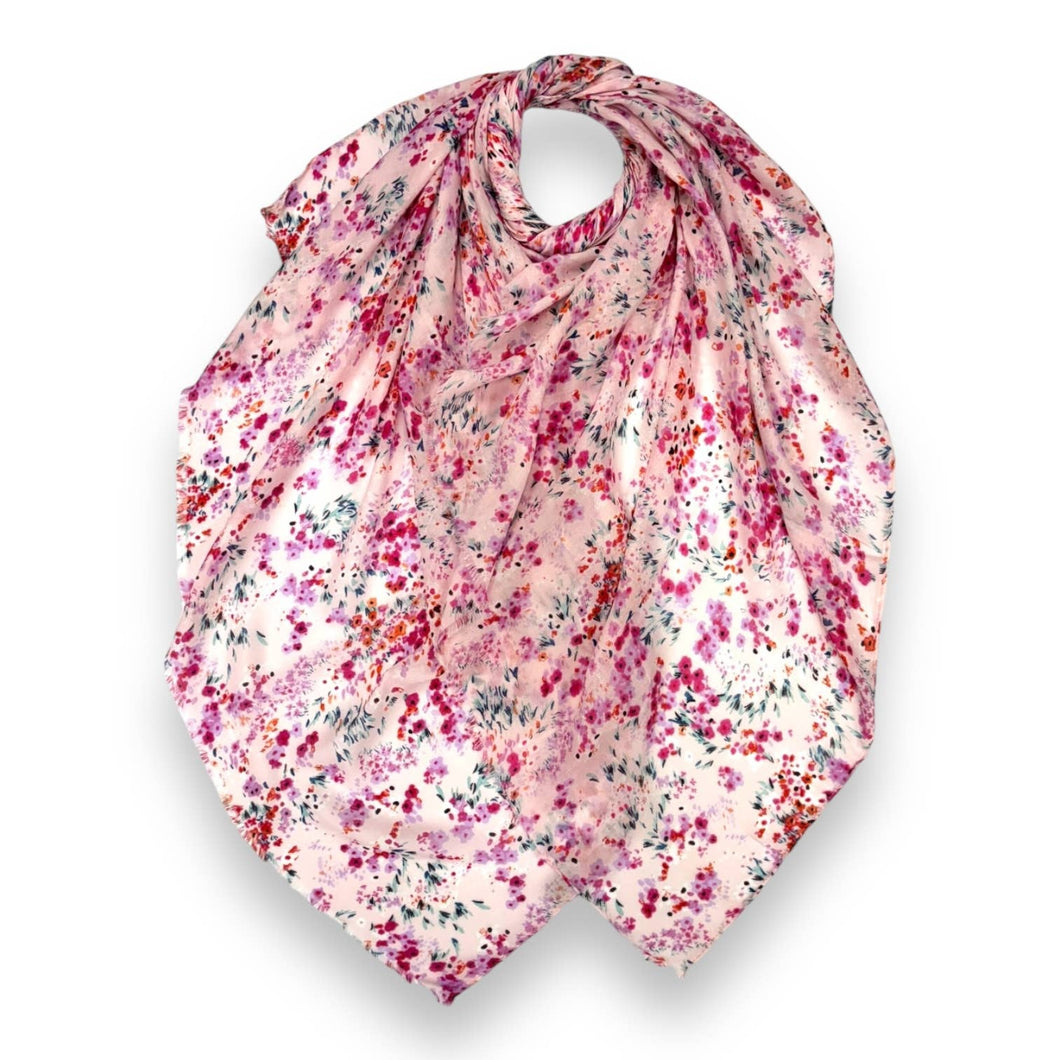 Summer colour Mimosa flower prints on medium weight scarf