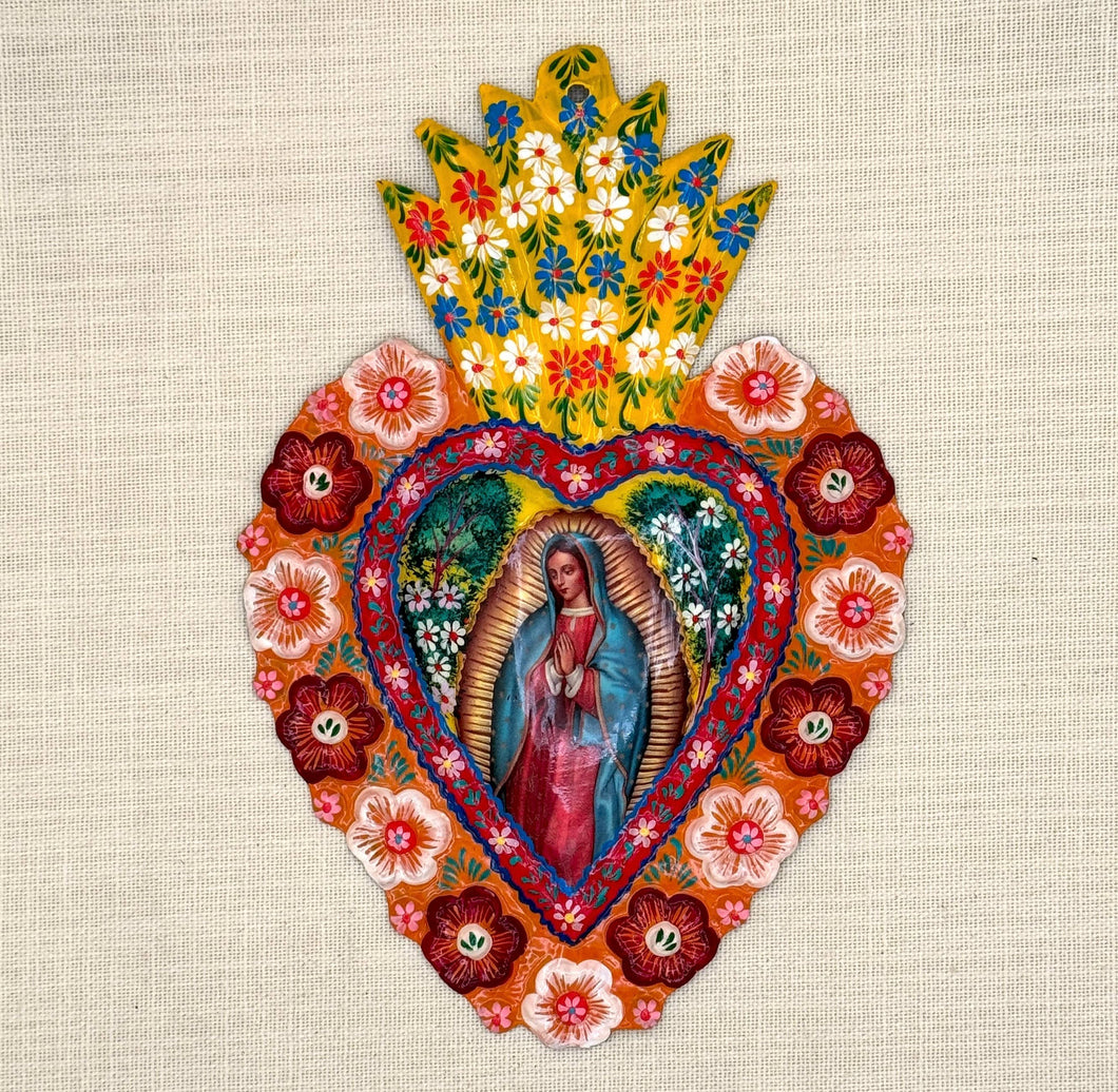 Large Painted Milagro Heart, Peru