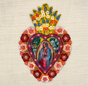 Large Painted Milagro Heart, Peru