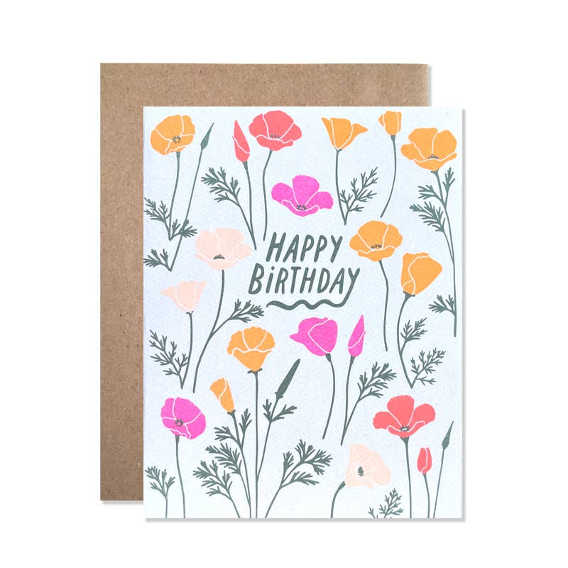 Hartland Cards - Birthday / HBD California Poppies