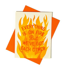 Load image into Gallery viewer, Bromstad Printing Co. - Everything Is On Fire - Risograph Greeting Card
